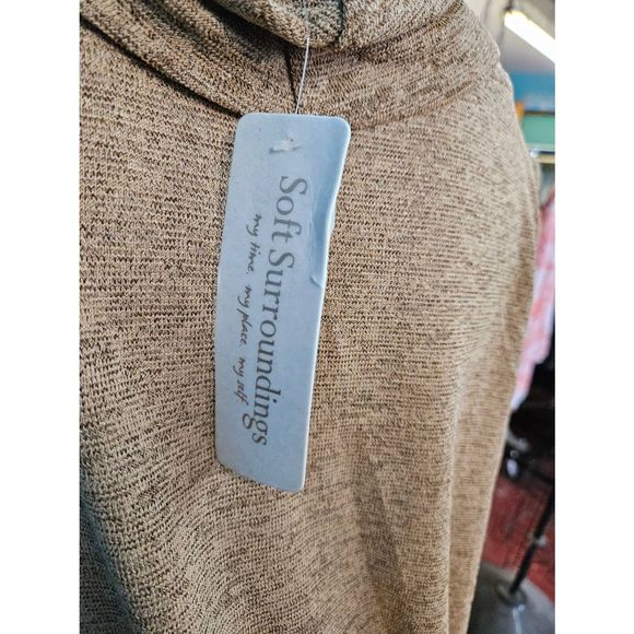 Soft Surroundings NEW TAGS Tan Kerry Cowel Neck Dress Large - Picture 10 of 12